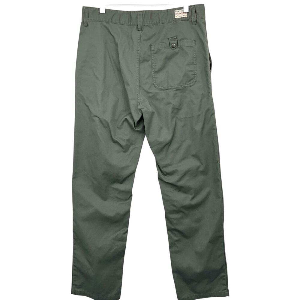 Rhythm Pants Mens 34x31 Green Chino Straight Leg Rhythm Customs Casual Pockets - Picture 4 of 13